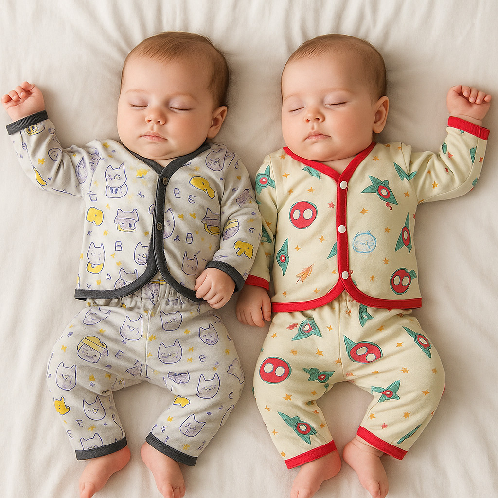 Kit 4 Peças 2 Conjunto Pijama Bebê Menino Menina Manga Longa 0 a 4 meses Confortavel em Oferta na Shopee