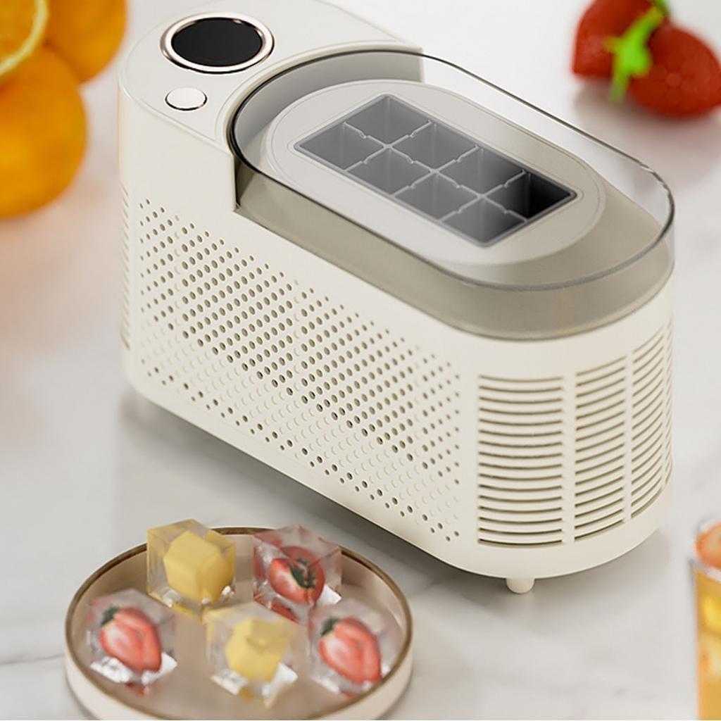 Máquina de Gelo Portátil Rápida 120w Silenciosa, Compacta 216x128x93mm 110v/ Gelo em Minutos DONG