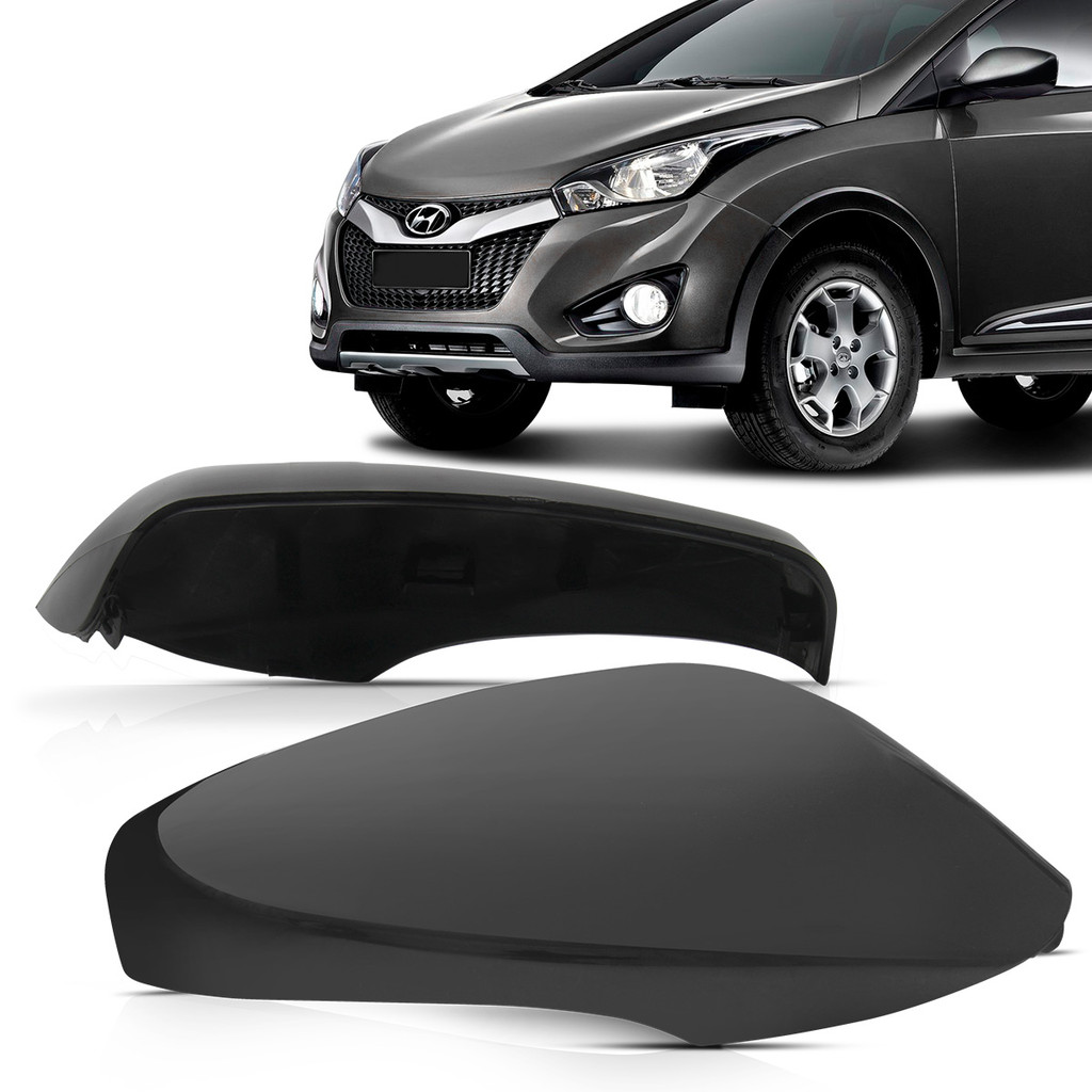 Capa Retrovisor Hb20 2012 2013 2014 2015 2016 2017 2018 Com Seta Black Piano