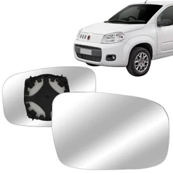 Lente Espelho Retrovisor Com Placa Uno Vivace 2011 2012 2013 2014 2015 2016