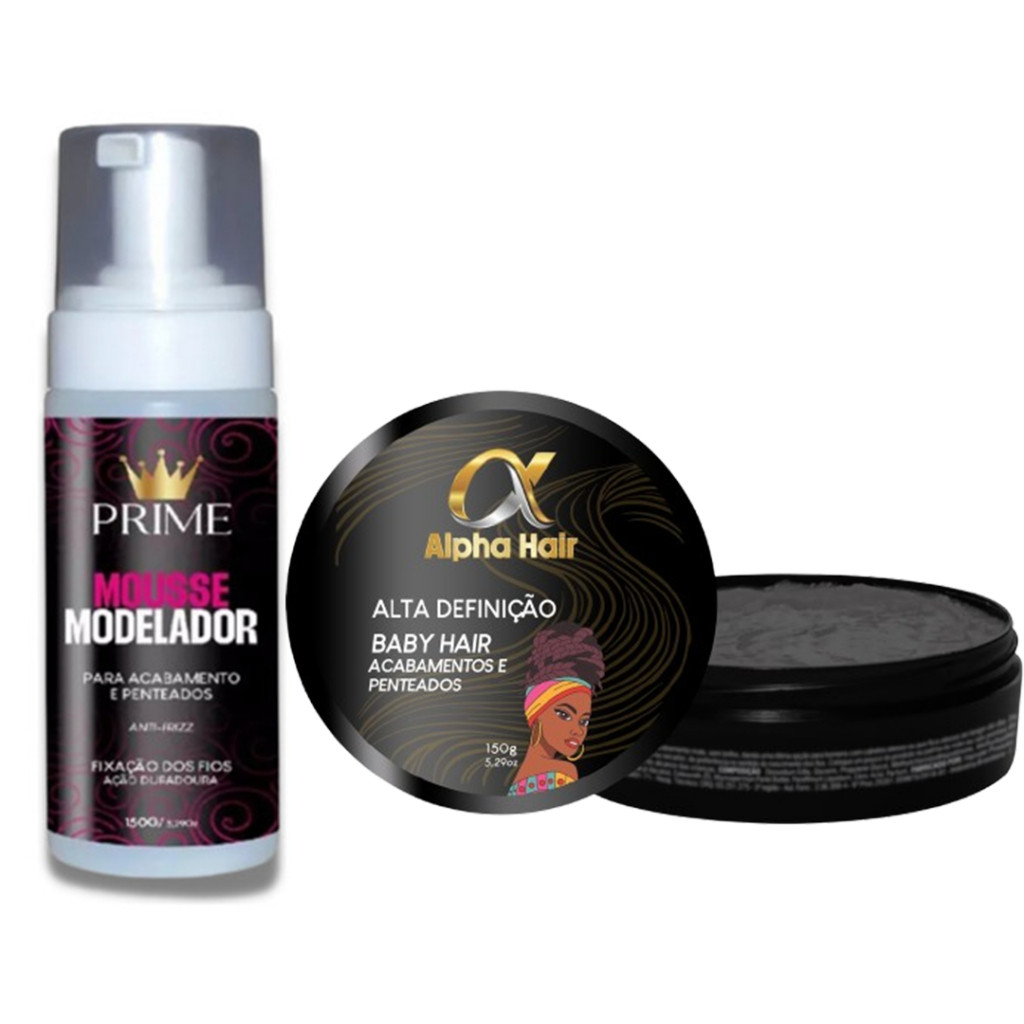 Combo Mousse Prime 150g + Pomada Modeladora 150g Alpha Hair