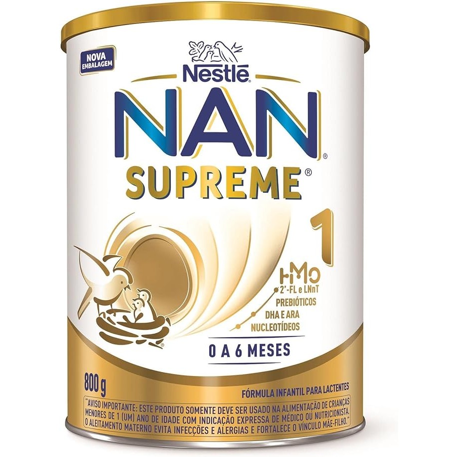 Fórmula Infantil NAN Supreme 1 HMOs Nestlé 0 a 6 meses 800g