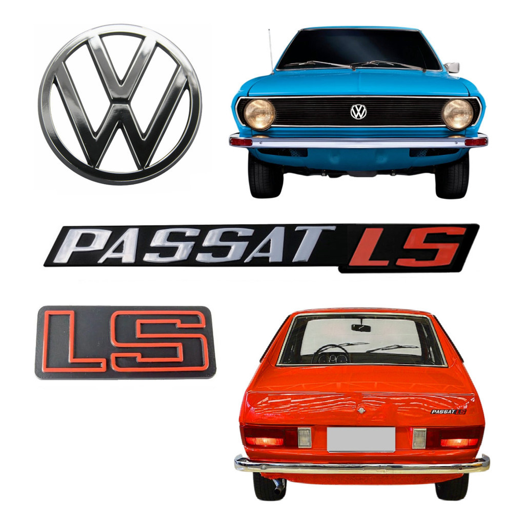 Emblema Passat Ls Vermelho + Ls + Vw Da Grade - 1973 À 1982