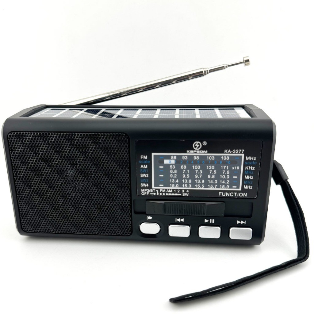 Rádio Portátil Bluetooth Painel Solar Rádio com lanterna FM AM SW USB TF em Oferta na Shopee