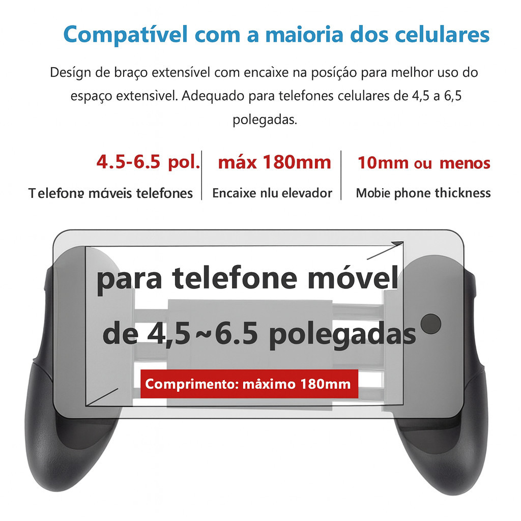 Game Pad Controle Joystick 3 em 1 Para Celular iPhone Android Extensível Até 18cm Promoção ACG — imagem 2 de 2