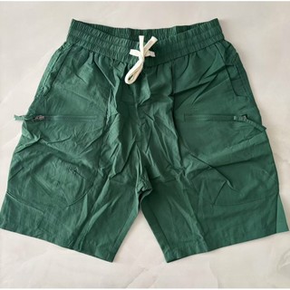 Shorts Casuais de Tricô de Perna Larga para Homens com Bolso com Zíper e Cordão na Cintura