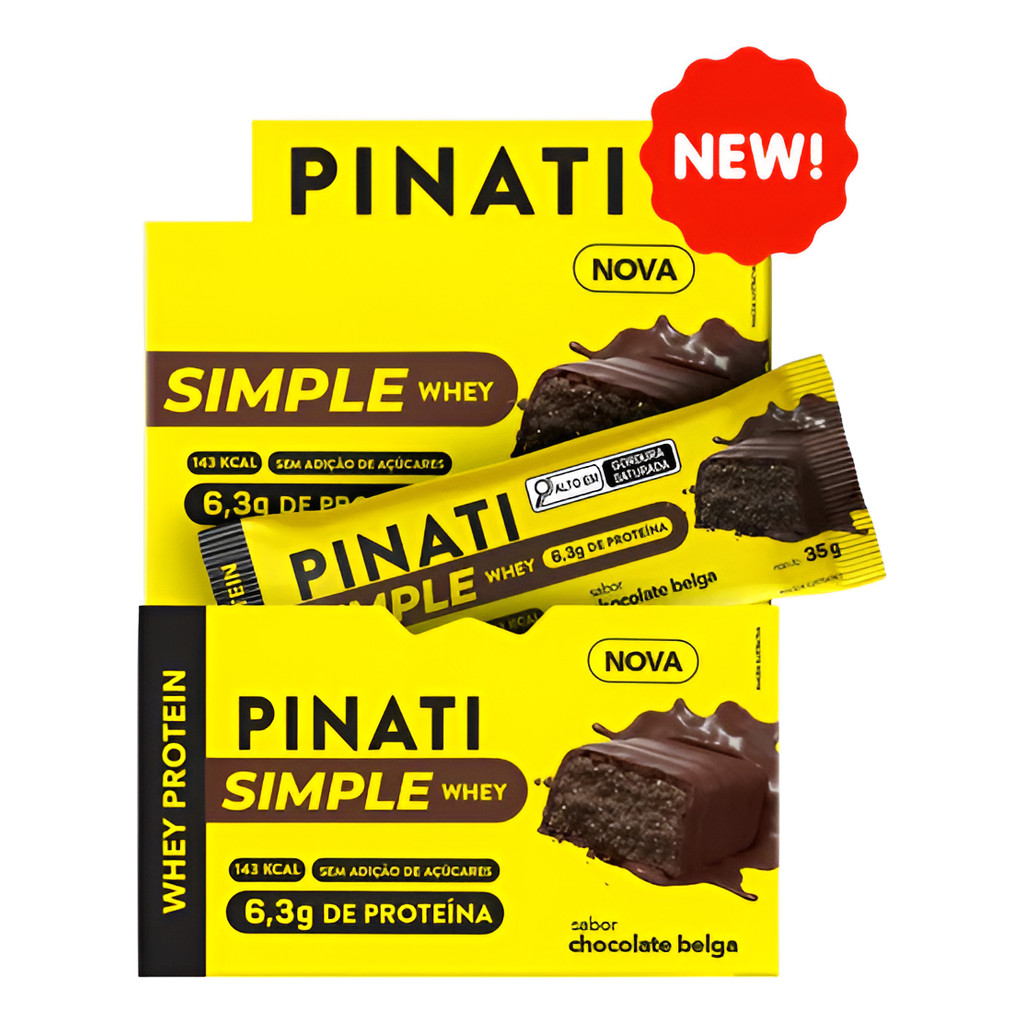 Whey Barra Proteína Chocolate Belga 35g (cx 16 Und) - Pinati