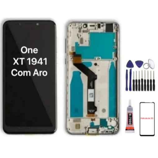Tela Frontal Display Lcd Touch Moto One Xt1941-3 Com Aro / Sem Aro A Pronto Entrega