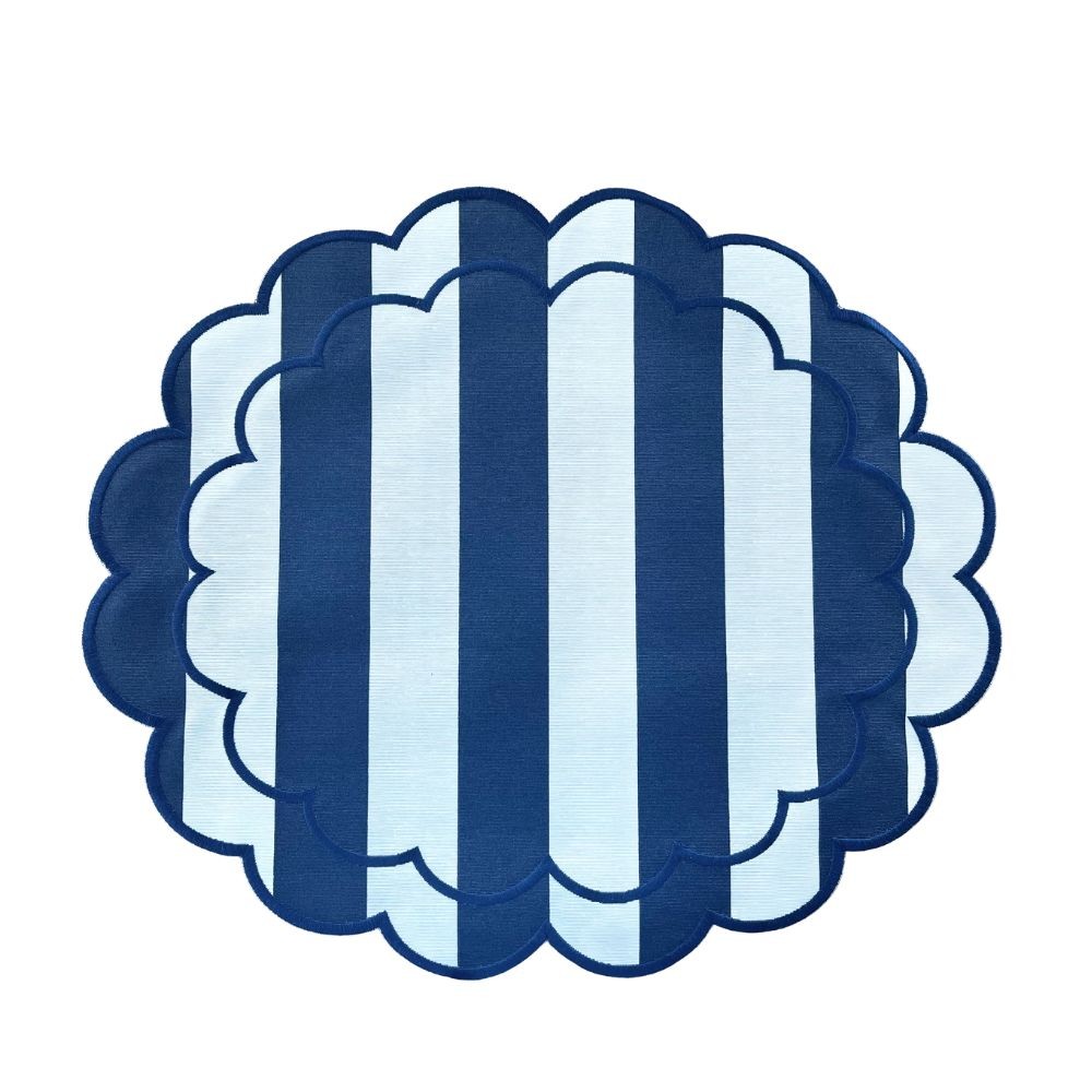 Peça Jogo Americano Impermeável - Coleção Wave - Listrado Marinho em Oferta na Shopee