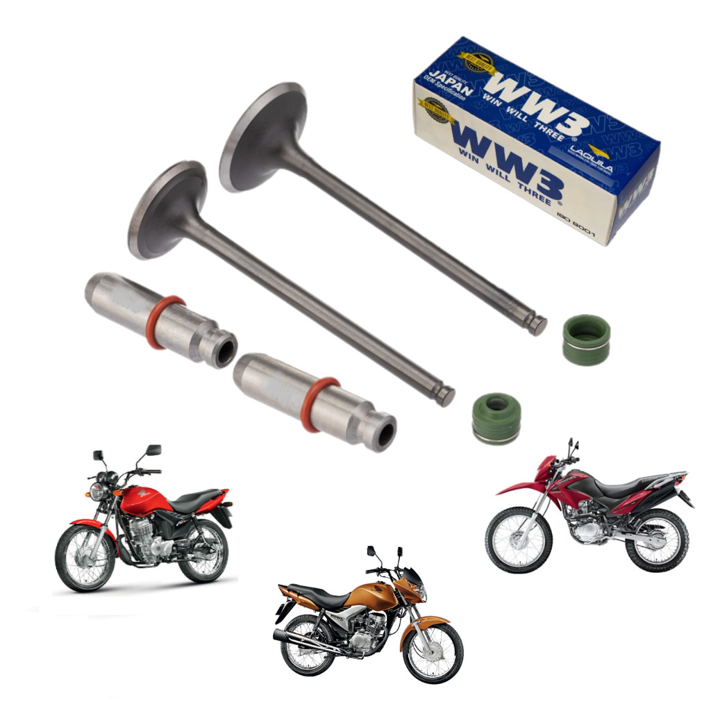 Kit Válvula Retentor Guia Titan Fan Bros 150 2004/2015 +0.30mm