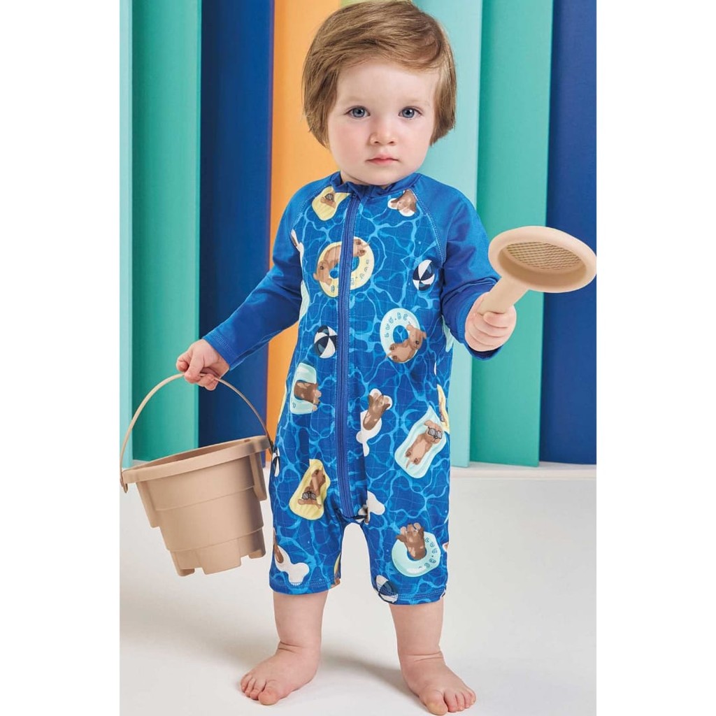 Macacão em Malha UV Dry com Proteção UV 50+ LucBoo  Bebê Menino