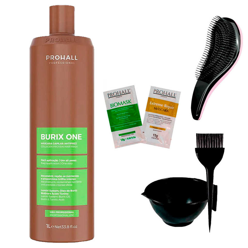 Progressiva Burix One Prohall 0Formol Vegana 1 Litro +Cumbuca/Escova/Sachê