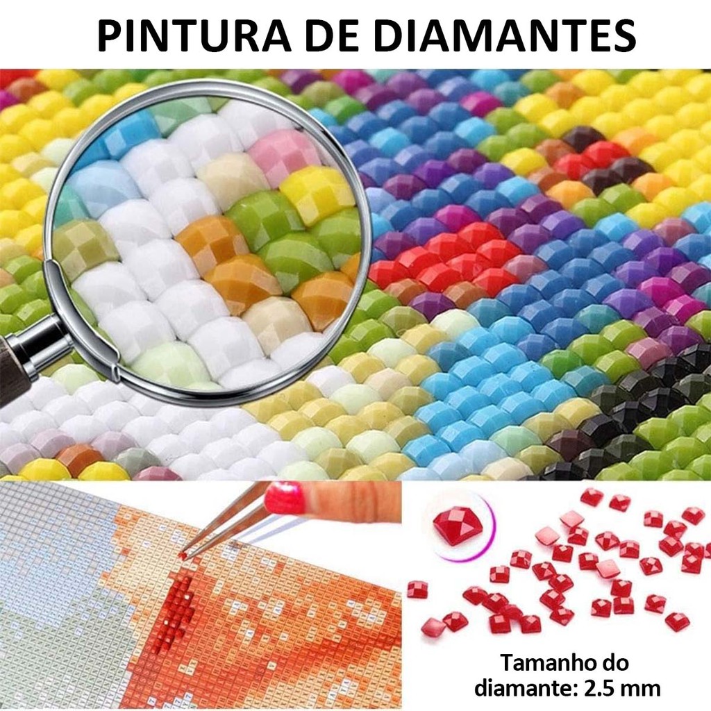 Kits de arte com diamantes, kits de pintura com diamantes para iniciantes adultos, diamantes quadrados 5D, 70 x 40 cm