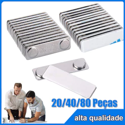 20/40/60/80 conjuntos Fivela Magnética De Crachá Com Nome Redondo Broche Para Escritório Etiqueta De Identificação