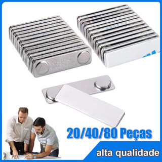 20/40/60/80 conjuntos Fivela Magnética De Crachá Com Nome Redondo Broche Para Escritório Etiqueta De Identificação em Oferta na Shopee