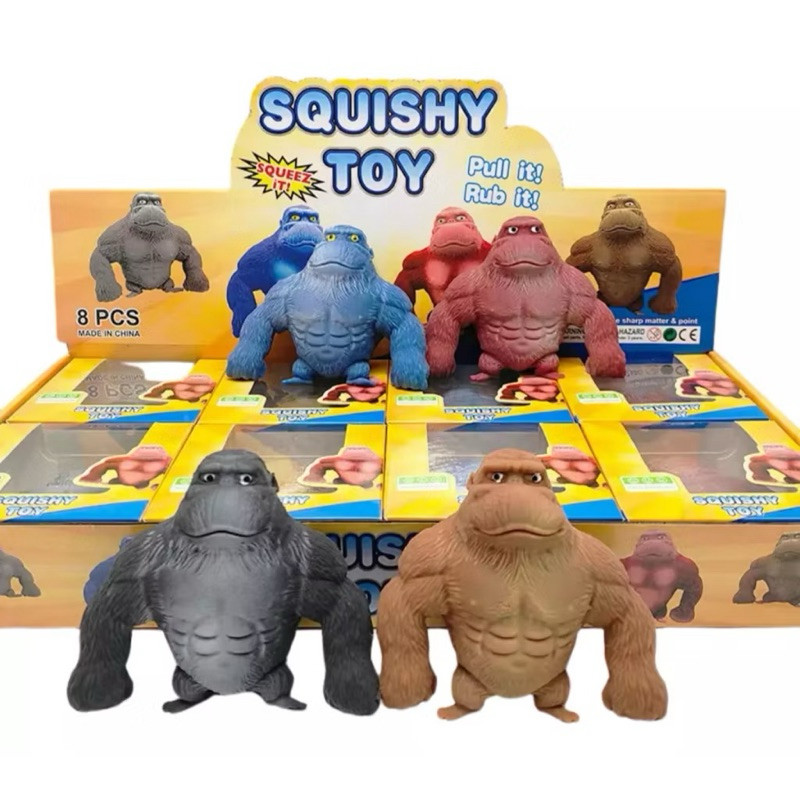 Macaco 12/14/18cm Indestrutível Gorila Estica Esmaga Macaco Elástico Fidget Toys Antiestresse Apertar