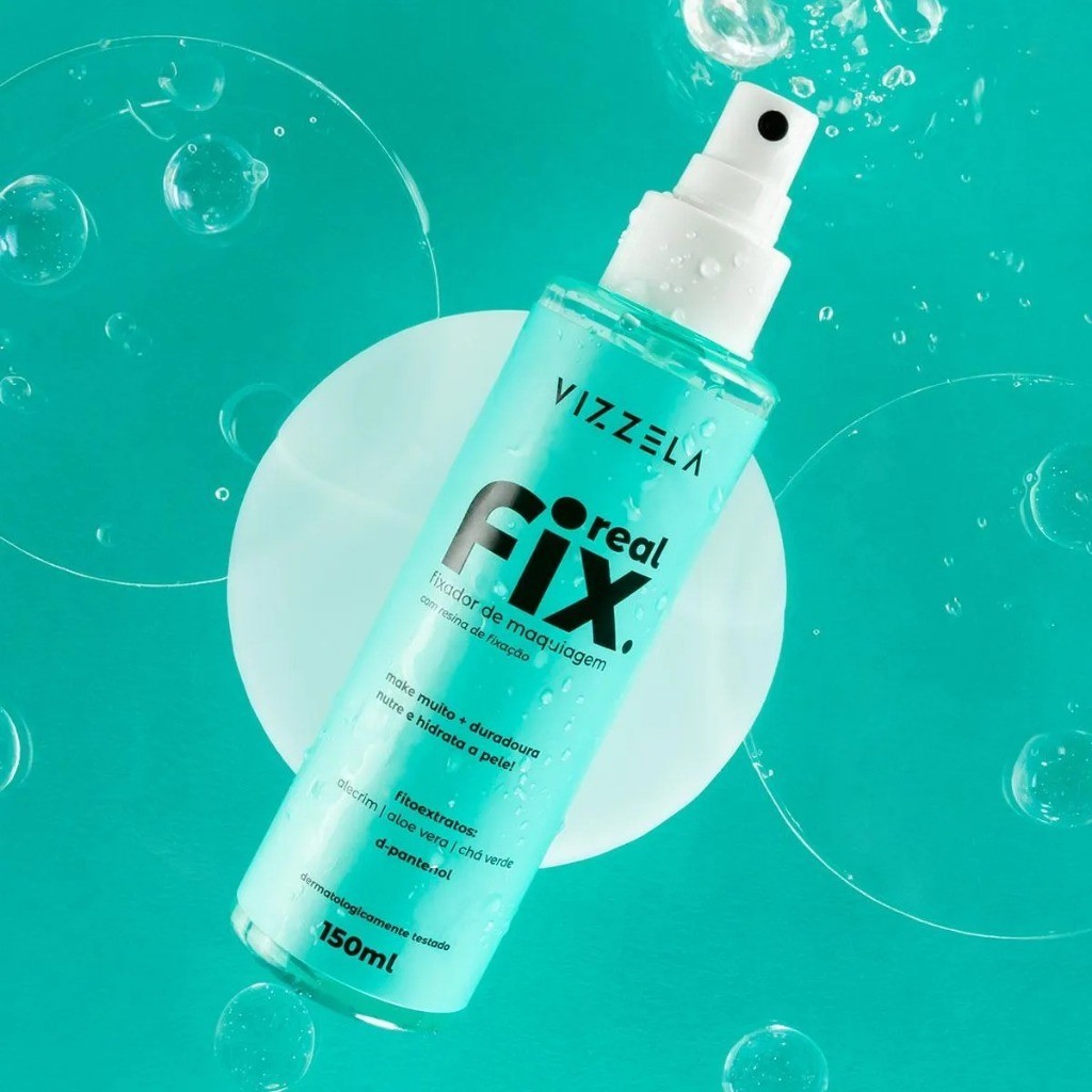Fixador de Maquiagem Real Fix Líquido Spray Blindagem Vizzela 150ml Vegano