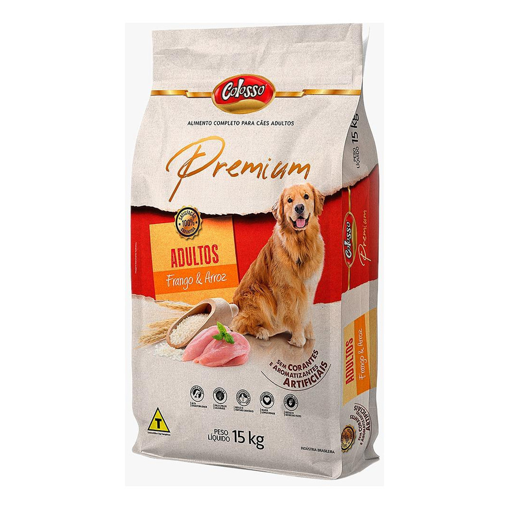 Ração Para Cães Adultos Colosso 15 Kg Premium Frango