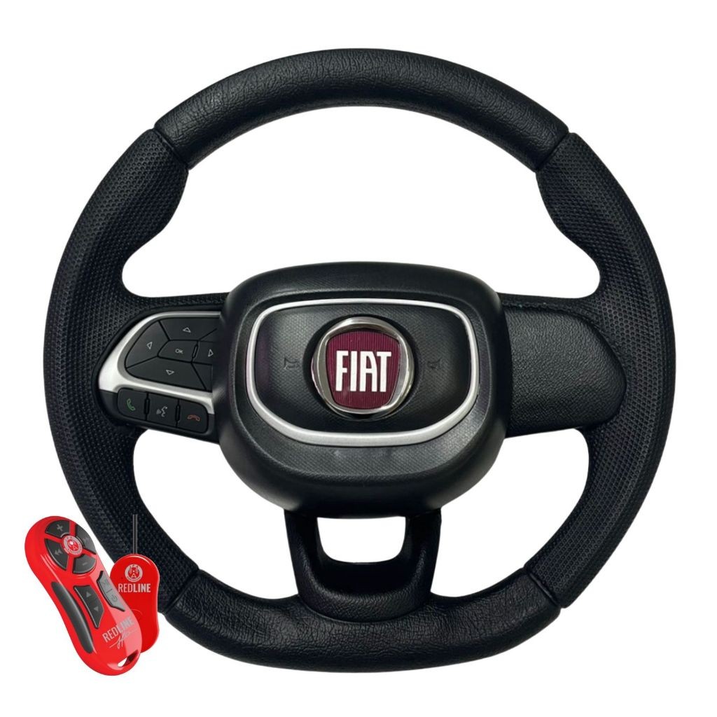 VOLANTE PULSE COM COMANDO DE SOM CENTRAL REDLINE COM CUBO PALIO SIENA STRADA STILO DOBLO ELBA BRAVA MAREA DUCATO MILLE