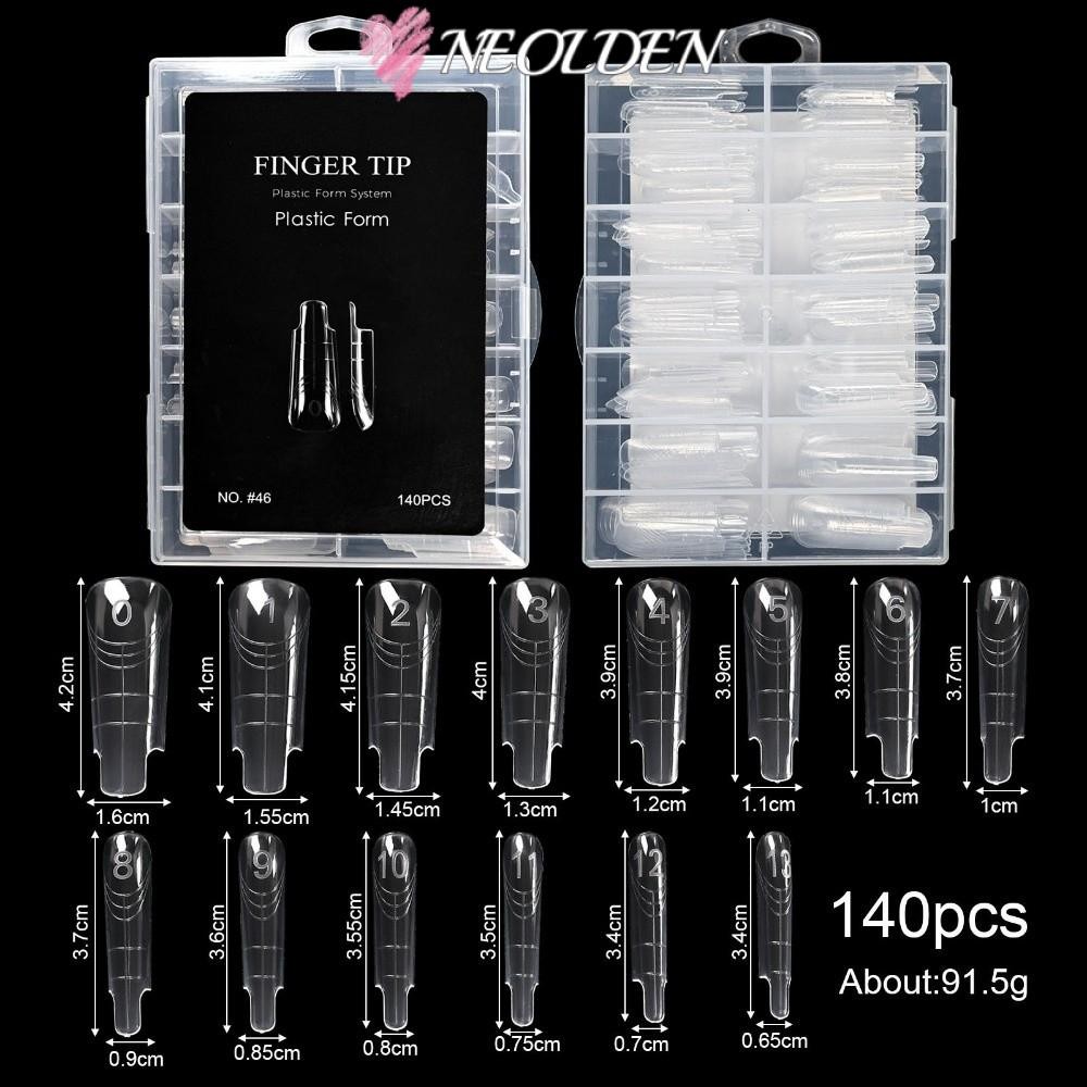 NEOLDEN 70/140/150Pcs Moldes De Unhas , Formas Duplas De Gel Transparente De 14 Tamanhos , 150 Unidades De Superiores em Oferta na Shopee