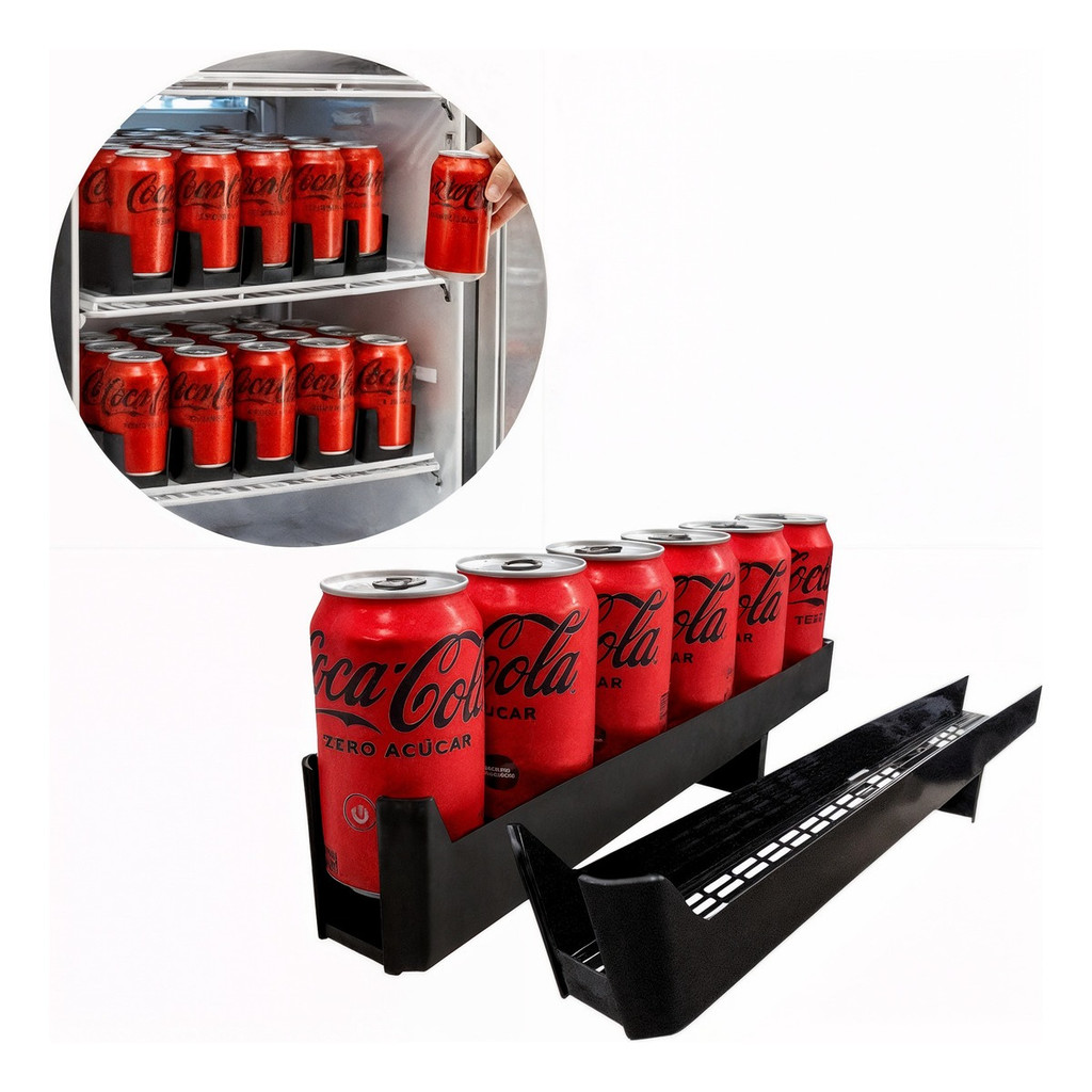 Kit 2 Suporte Organizador Latas Garrafas Geladeira Mercado
