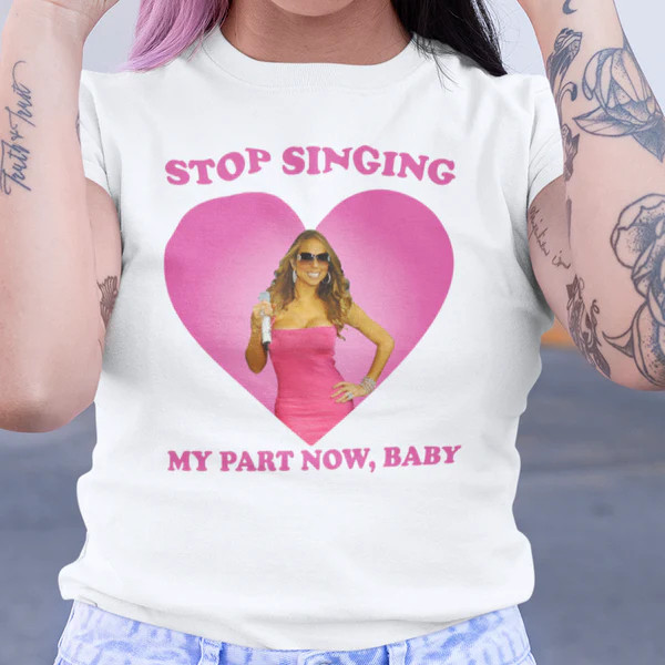 Camiseta Premium Unissex Mariah Carey Stop Singing Camisa 100% Algodão TrendBox Mania