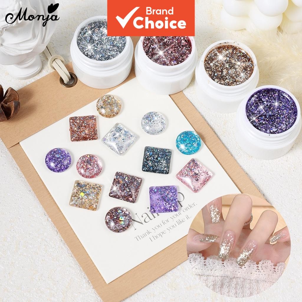 Gel Glitter para Unhas, Lantejoulas Refletivas, Uso Profissional com Secagem UV