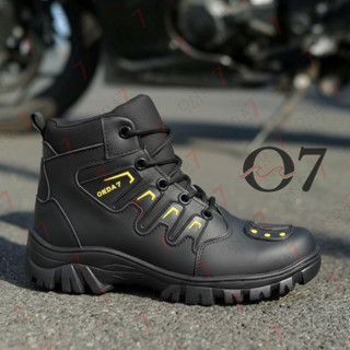 Bota Coturno Motoqueiro Motorcycle Blaqueada Unissex Segurança Motociclista Militar Cano Médio em Oferta na Shopee