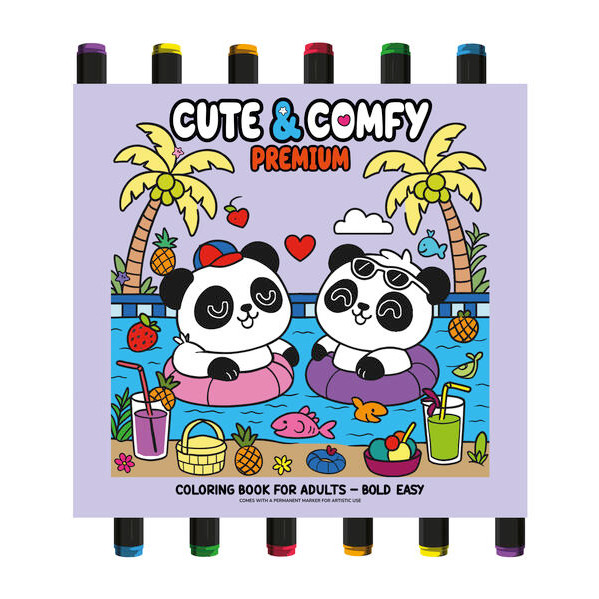 Cute & Comfy Coloring Book for Adults - Premium - Livro de Colorir Adulto
