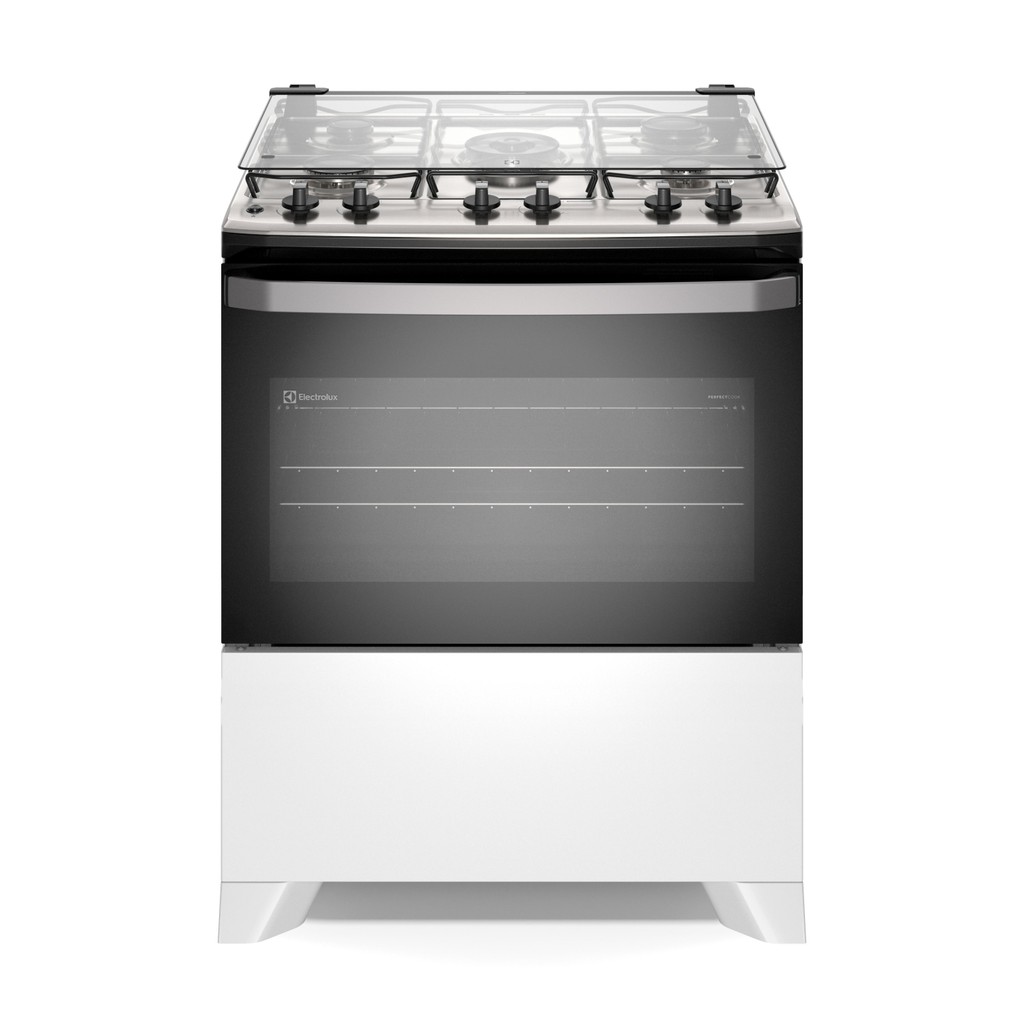 Fogão 5 bocas Electrolux Branco Efficient Mesa Inox, PerfectCook e VaporBake® (FE5IW) em Oferta na Shopee