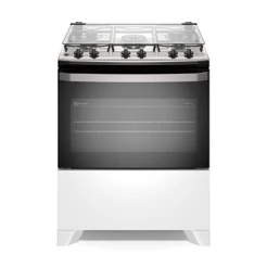 Fogão 5 bocas Electrolux Branco Efficient Mesa Inox, PerfectCook e VaporBake® (FE5IW)