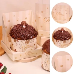5 CAIXA PARA PANETONE 500G COM TAMPA DE ACETATO CLÁSSICA 5102( JANGO NATAL 2025 )