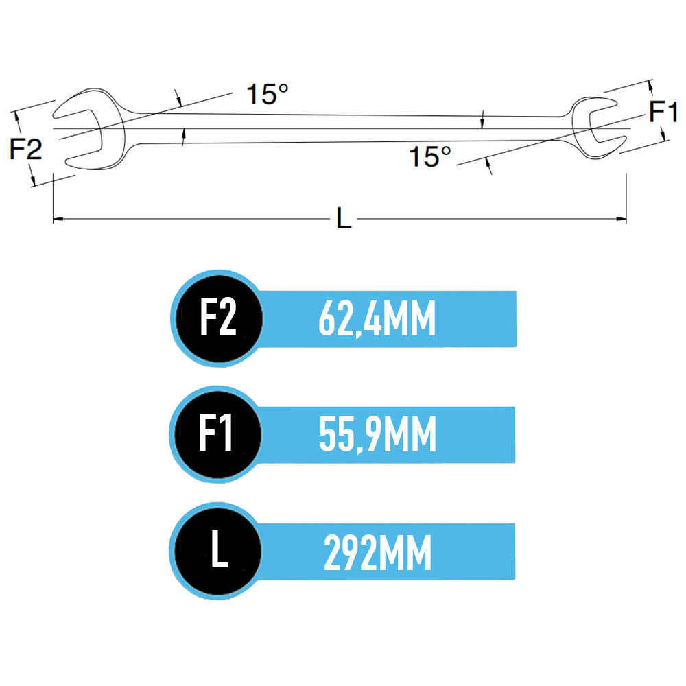 Chave Fixa 27 x 30mm Espelhada SATA ST41220SC — imagem 2 de 2