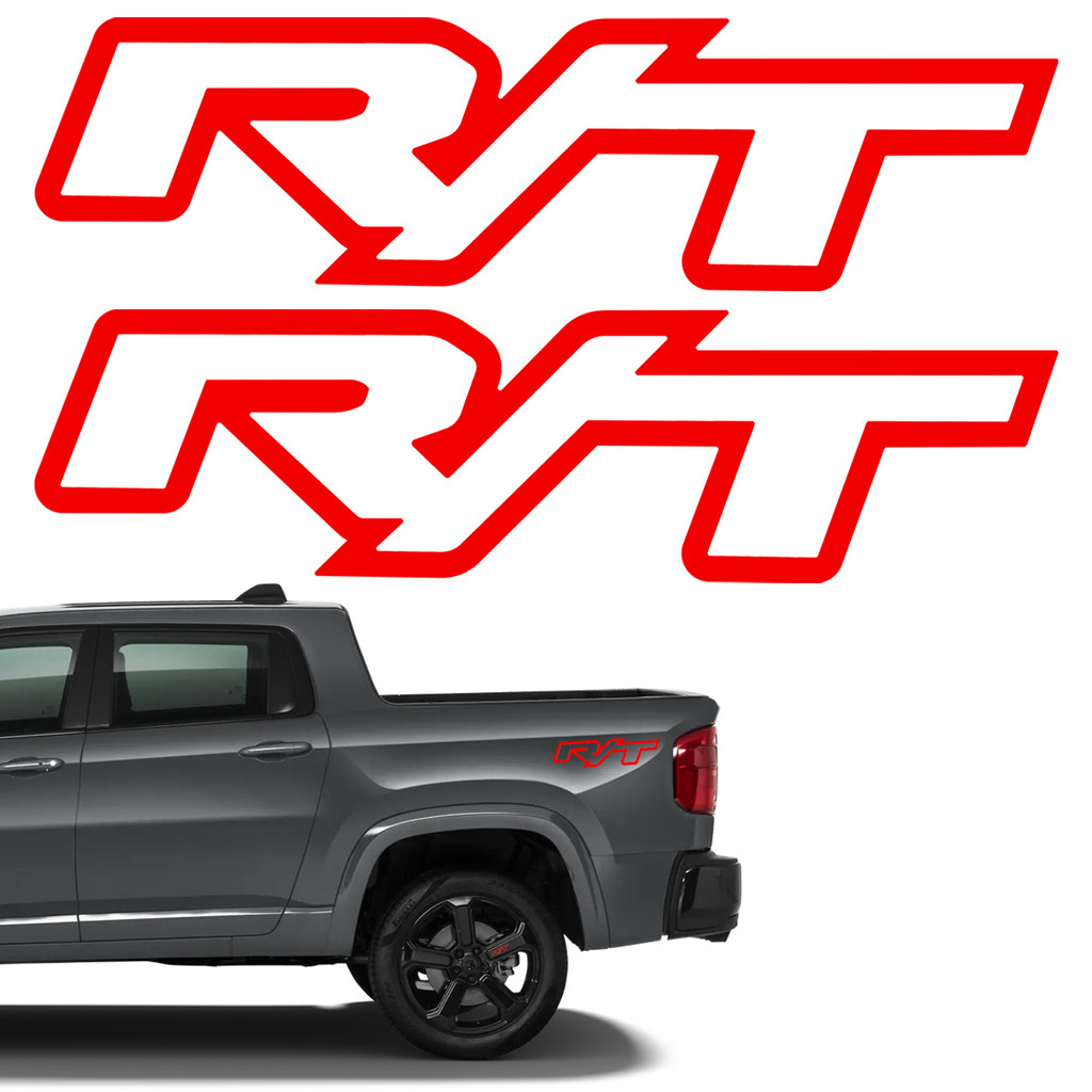 Adesivos R/T Para Ram 2025 Lateral Caçamba Vermelho Par em Oferta na Shopee