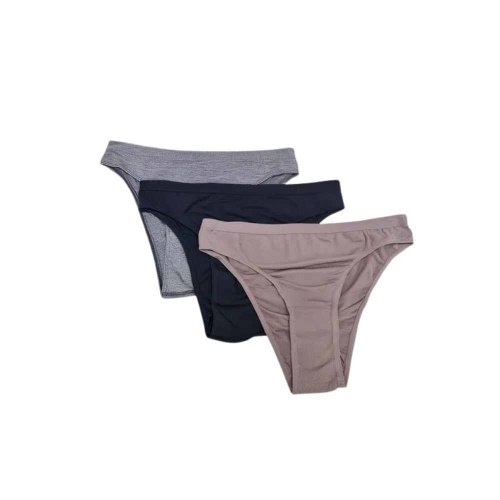 Kit 3 Calcinhas Trifil C04404 Azul/mescla/chocolate em Oferta na Shopee