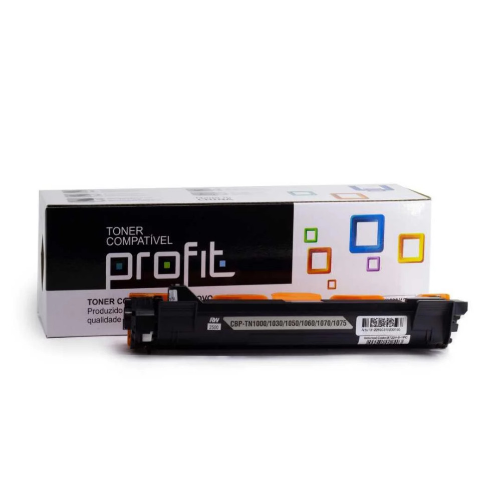 Toner Compatível Brother TN1000 1030 1050 1060 1070 1075 - Profit Preto Alta Performance – Impressões Nítidas