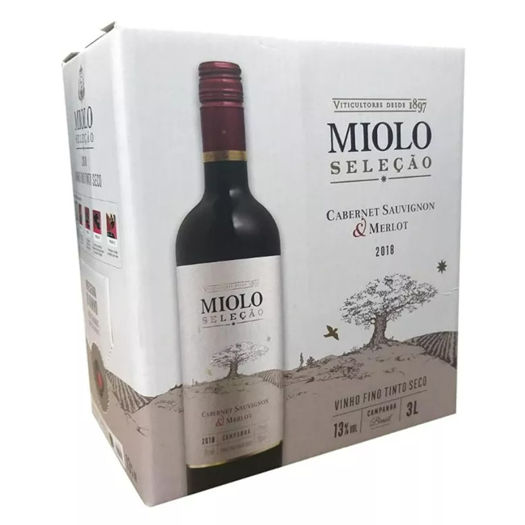 VINHO TINTO SELECAO CABERNET SAUVIGNON MERLOT BAG 3L