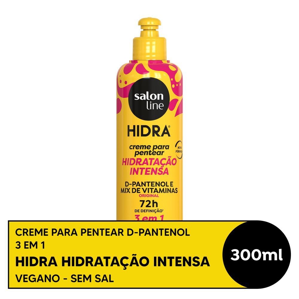 Creme para Pentear Salon Line 3 em 1 Hidra D-Pantenol 300ml