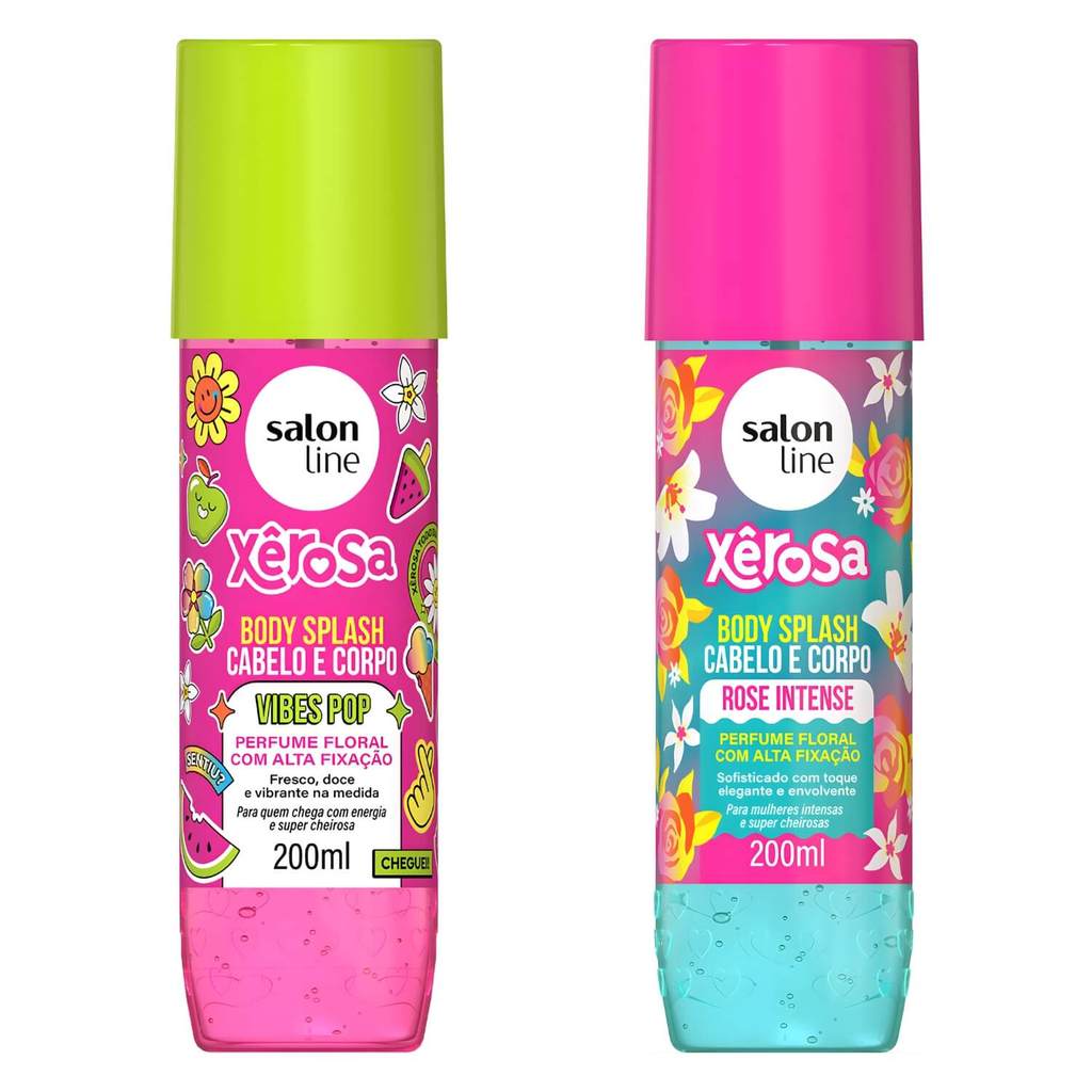 Kit Body Splash Salon Line Xerosa - Vibes Pop + Rose Intense