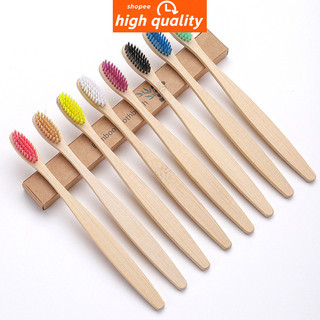 Escova De Dentes De Bambu 10Pcs Eco Friendly Resuable Toothbrush Adulto De Madeira Macia e-7198