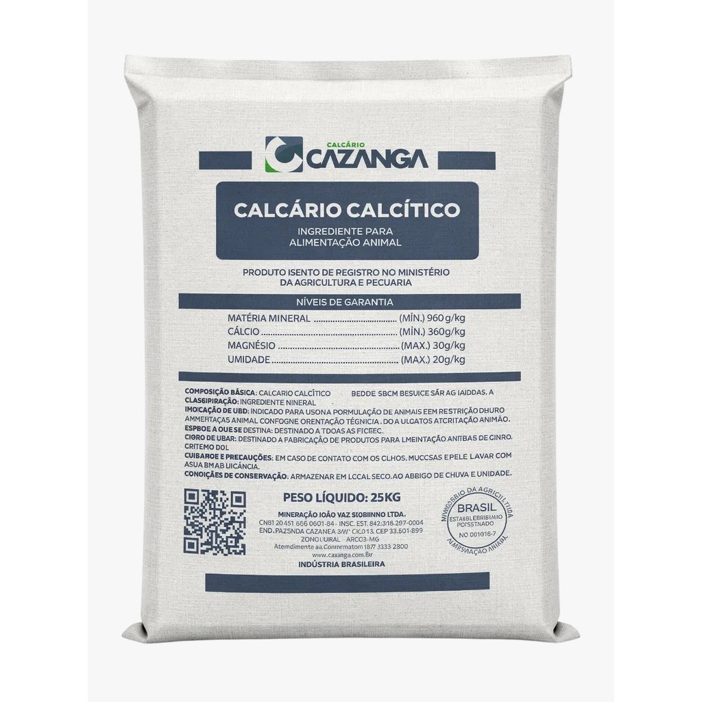 Calcário Calcítico granulado 25kg Galinha Postura Poedeira Calcita  Aves, Cavalo , Porco