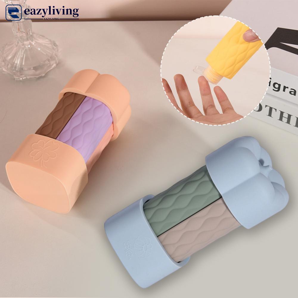 EAZYLIVING 4 Em 1 60ML Dispensador De Silicone Garrafa Squeeze Portátil Viagem Chuveiro Gel Shampoo Macaron Recarregável