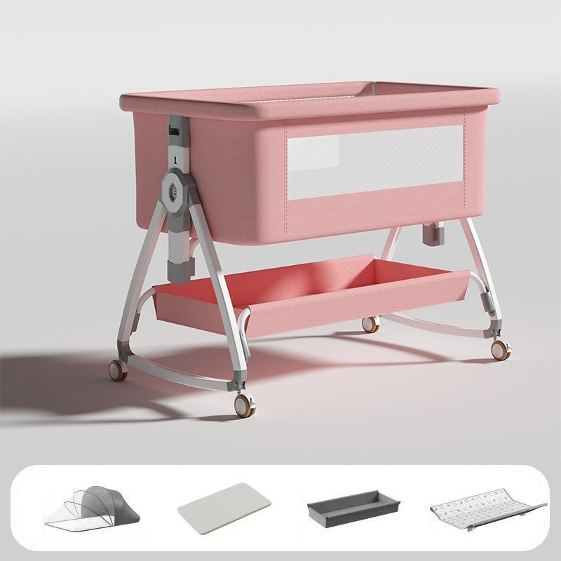 Berço Balanço Portátil Moises Mosqueteiro Infantil Rosa
