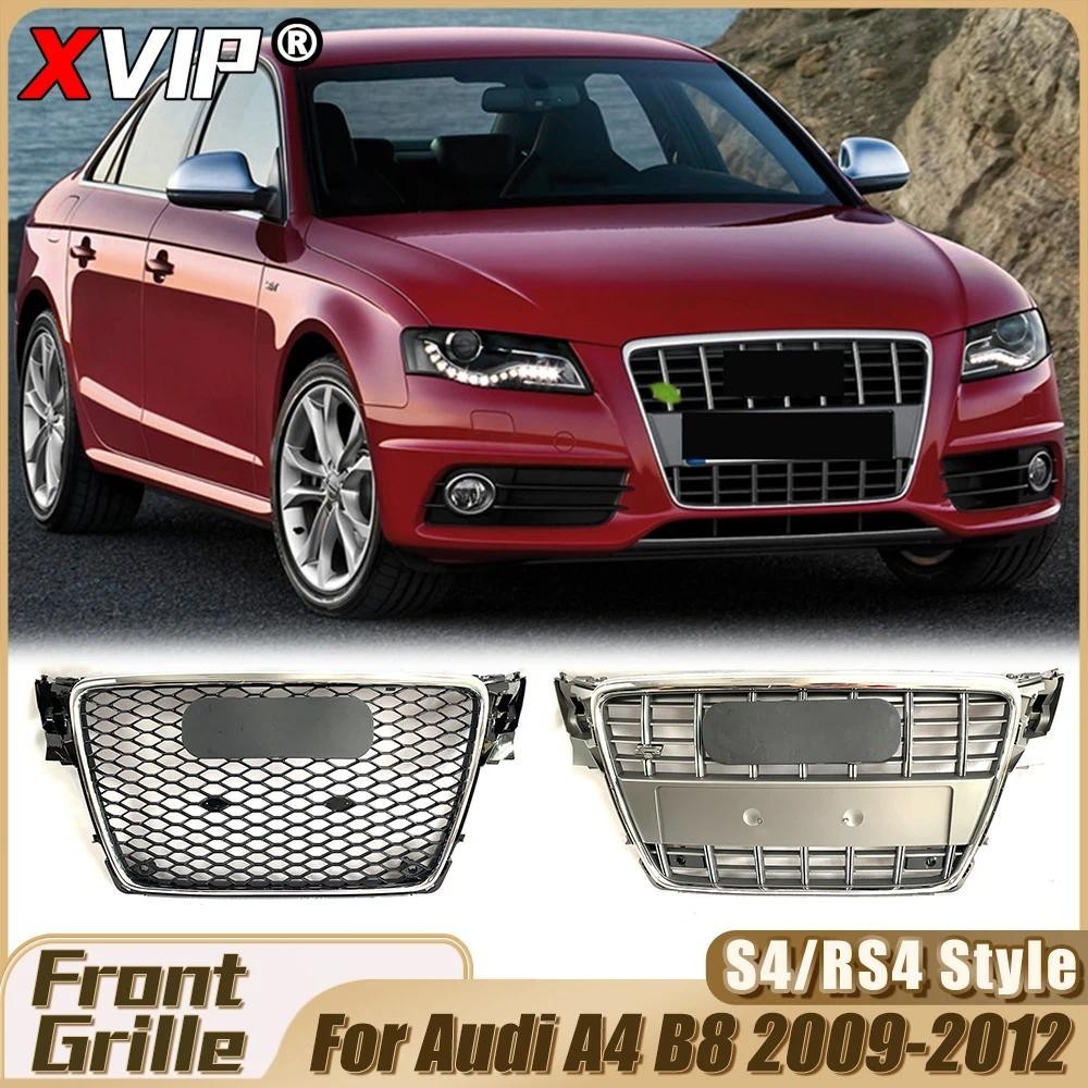 XVIP Preto Brilhante Estilo RS4 Grade De Para-Choque Com Anel Cromado Audi A4 B8 2009-12 S4 Corrida Decoração Exterior D