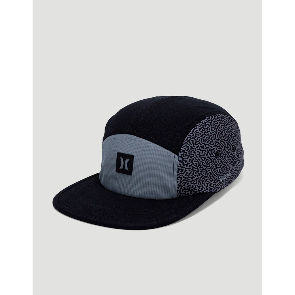 Boné Five Panel Hurley Original Aba Flexivel Preto e Cinza