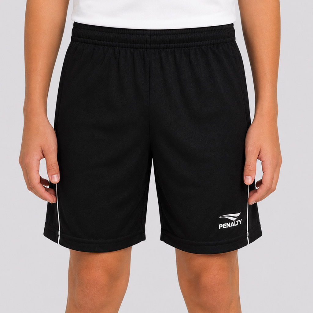 Calção Penalty Shoulder Juvenil Preto e Cinza