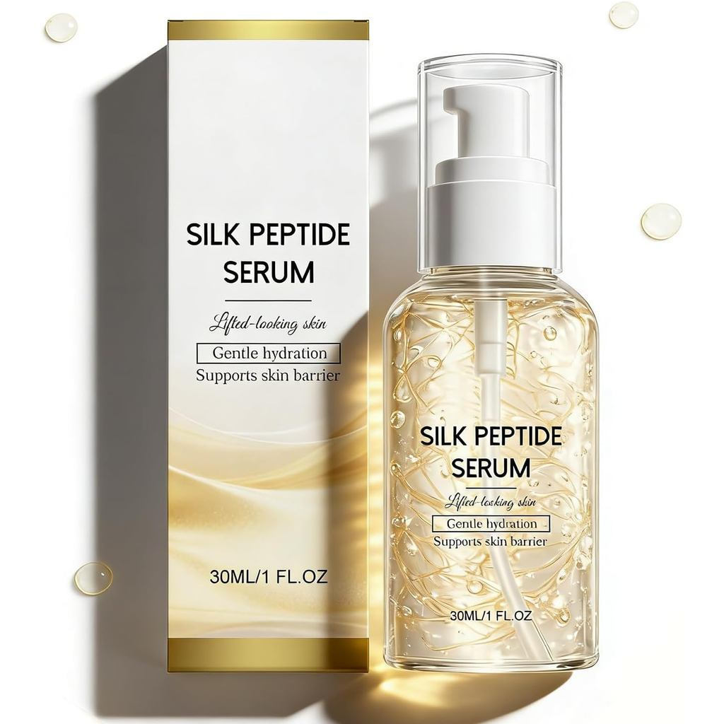 Sérum Intensivo de Peptídeos de Seda de Colágeno, Sérum Facial Antienvelhecimento com Efeito Lifting Profundo de Colágen