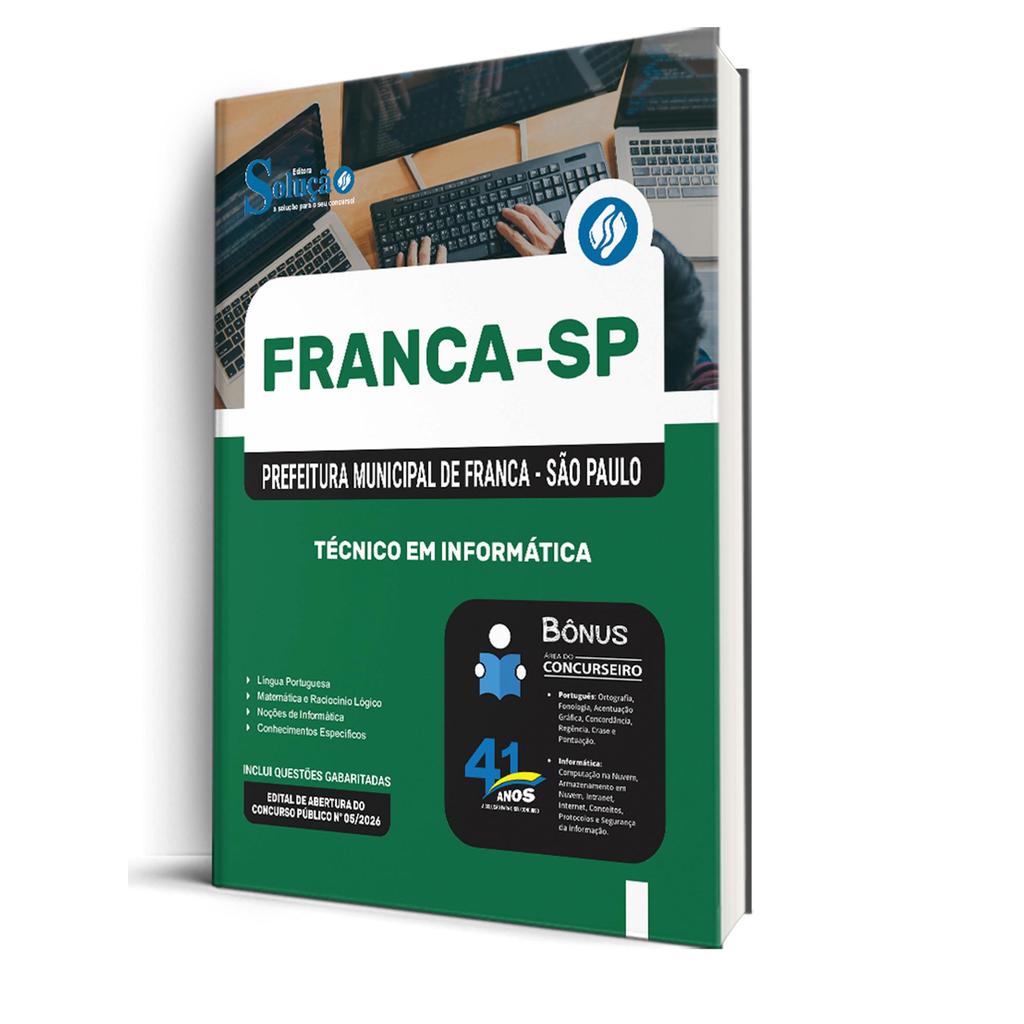 Apostila Prefeitura de Franca-SP  - Técnico em Informática
