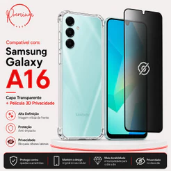 Capa Capinha Anti Impacto Compatível Com Galaxy A16 E/OU Película 3D Privacidade