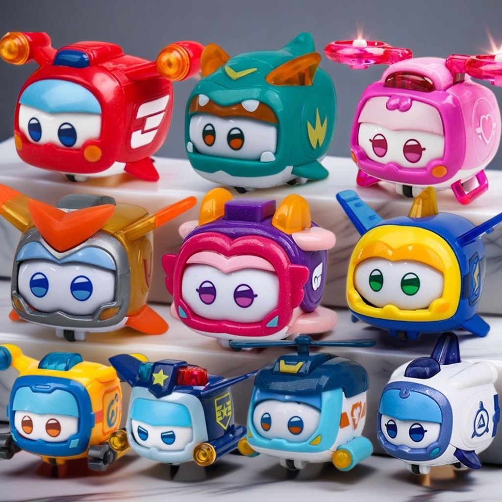 Brinquedos Super Wings Originais da Audi: Super Pets Lebao, Aibao, Mibao, Zhuangbao, Jin Xiaobao, Brinquedos Transformad